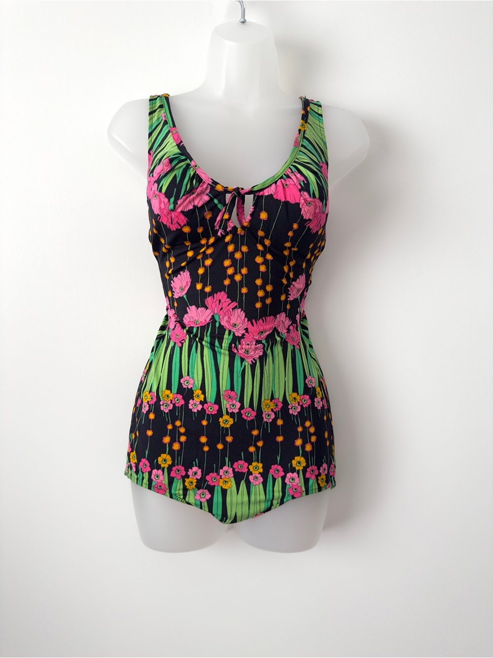 80s vintage floral bathing suit